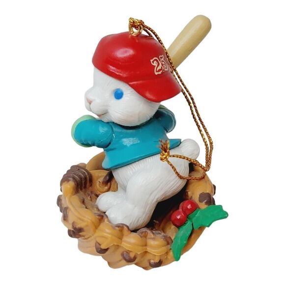 Vintage Rare 1997 Lustre Fame Mouse Playing Baseball Christmas Ornament - Picture 2 of 8
